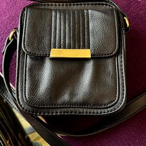 Steve Madden Black Leather Square Crossbody Purse